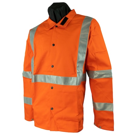 High-Viz FR Cotton Welding Jacket, Orange, Large